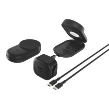 Belkin UltraCharge 25w Qi2 3in1 magnetinis įkroviklis, juodas