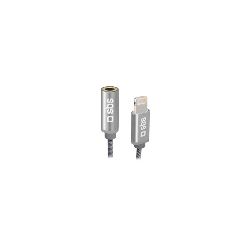 Adapteris-Kabelis SBS Audio Adapter Braided Lightning (M) - 3.5 mm (F)