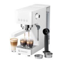 Pistoletinė kavos virimo mašina - Amzchef CE-EM3131-WT 1350W 20-Bar Slėgio Garų Antgalis 1.5L Balta