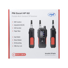 Portable CB radio station PNI Escort HP 102, multi standard, 4W, 12V, AM-FM, NRC, Dual Watch, Roger Beep, adjustable ASQ
