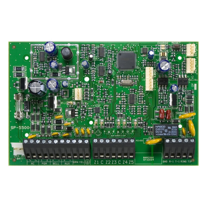 5 wire zones (10 zones with ATZ) - maximum 32 zones with expander 2 areas 2 PGMs (supports up to 16