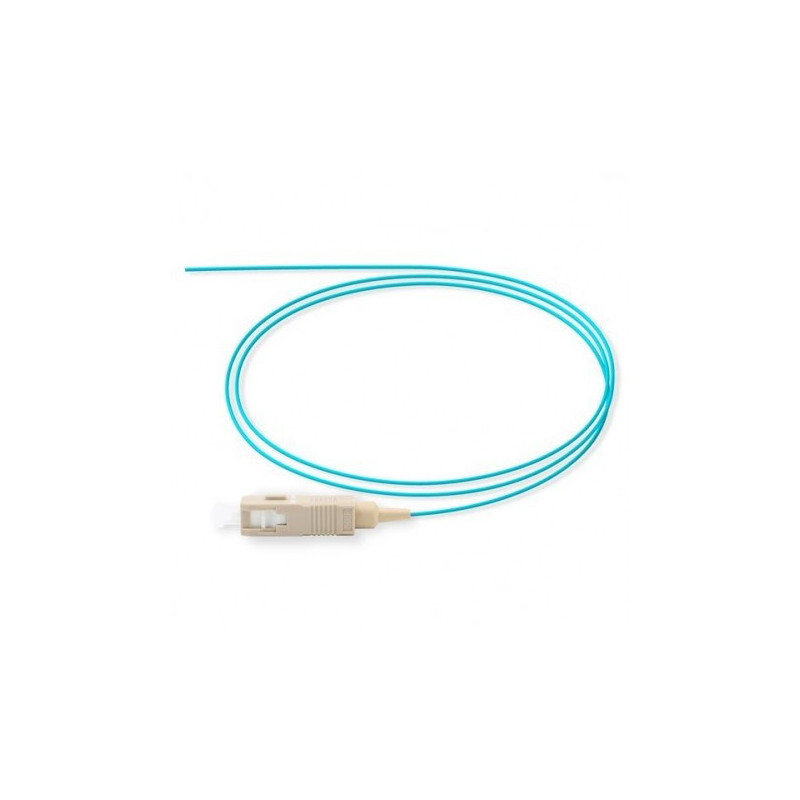 SC/UPC „pigtail“ (optinis laidininkas), MM daugiamodis, OM3, 50/125, 0,9 mm LSZH Aqua, 1 m