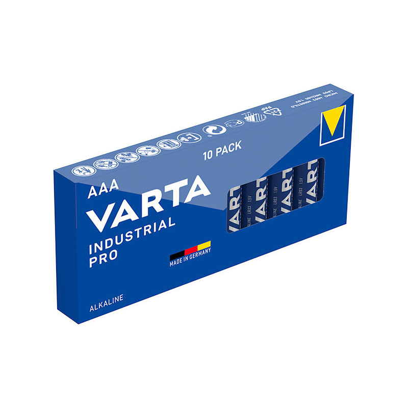 AAA / LR03 baterijos Varta Industrial Alkaline MN2400 / 4003, pakuotėje po 10 vnt.