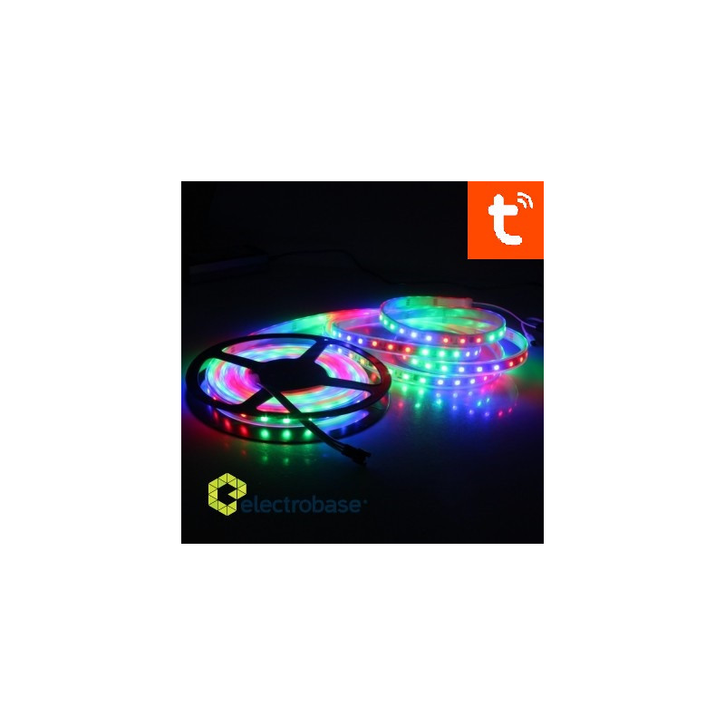 Spalvinga WIFI RGBW 6500K 150LEDs 12V LED juostelių rinkinys, 5 metrai, su nuotolinio valdymo pultu ir...