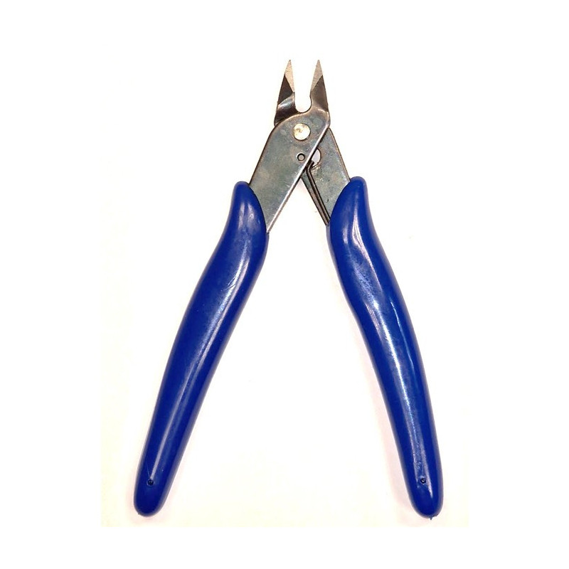 Precision pliers for cables and electronic components, Length 130mm, With spring