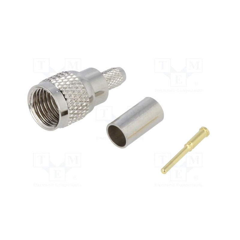 Plug UHF mini male straight RG58 crimped for cable