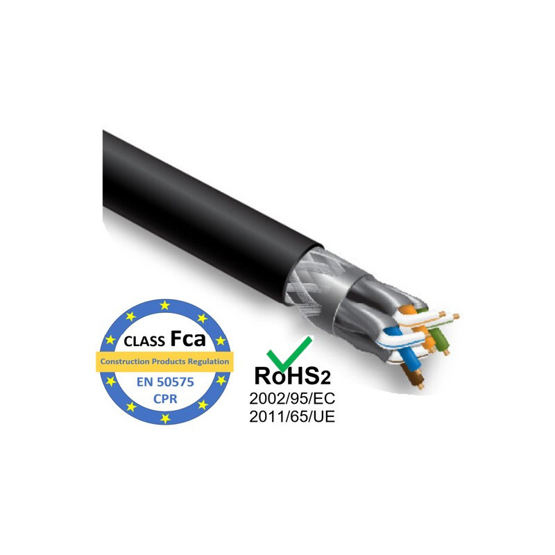 LAN kompiuterio tinklo kabelis, CAT7 S / FTP lauko sąlygoms, didelės spartos kabelis / 10Gbit / PE apvalkalas, juodas, 5