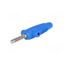 Kištukas, 4 mm bananinis, 30A, 60VDC, mėlynas, 3m9, 2.5 mm2, Tvirtinimas: ant kabelio