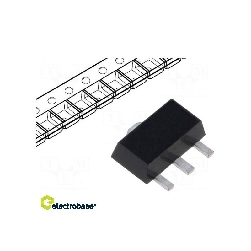 Tranzistorius: PNP bipolinis 80V 1A 1.35W SOT89
