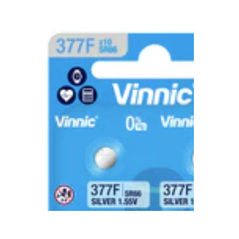 377 Vinnic sidabro oksido SR626SW / 0377 baterijos 1 vnt. pakuotėje.
