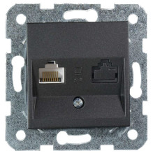 „Meridian“ / „Karre“ RJ45 kompiuterio lizdas be mechanizmo, juodas, „NOVELLA Viko“, „Panasonic“