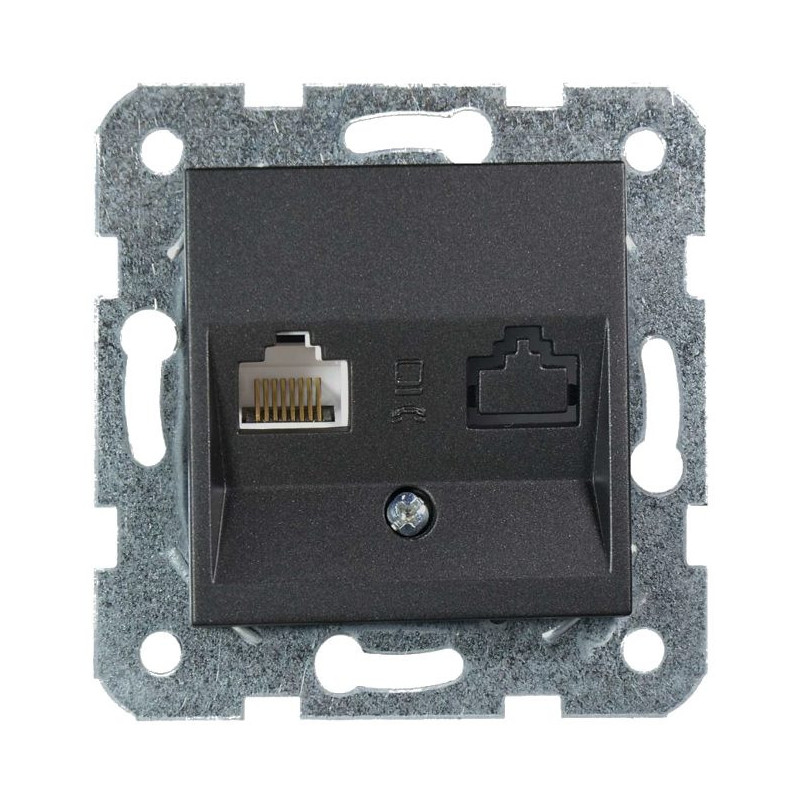 „Meridian“ / „Karre“ RJ45 kompiuterio lizdas be mechanizmo, juodas, „NOVELLA Viko“, „Panasonic“