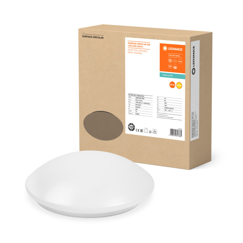 Ledvance LED surface-mounted round luminaire (Plafon) 13W / 3000K IP44