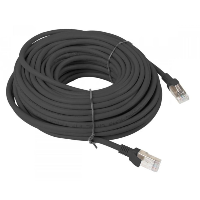 Komunalinis laidas, Komunalinis kabelis, Komunalinis kabelis, 10 m, CAT5E, UTP, 10 m, „ElectroBase®“, juodas, LSZH