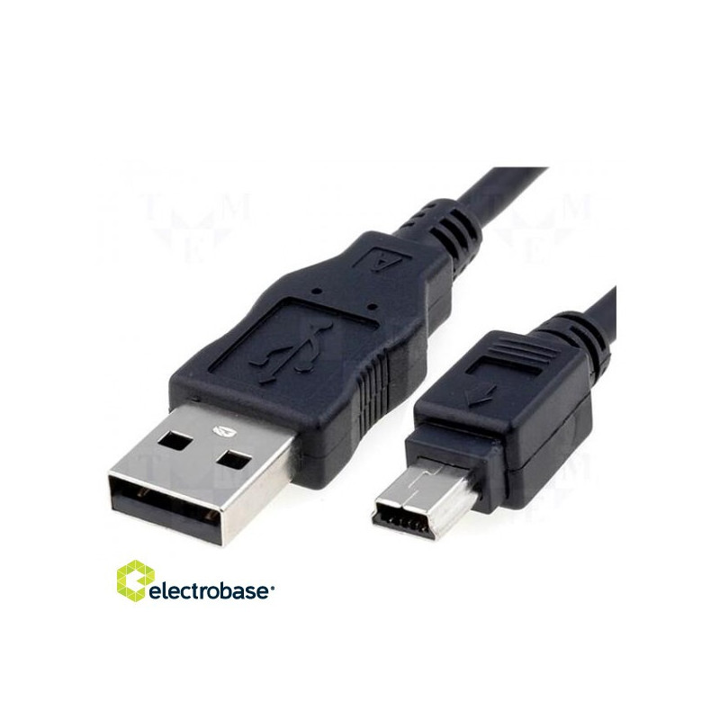 Kabelis, USB 2.0, USB A kištukas, USB B mini kištukas, 0,15 m, juodas, „Canon“