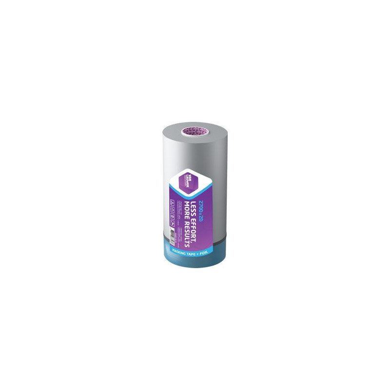 Painter's tape with protective film, 2700mm x 20m, transparent