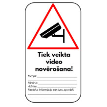 Lipdukas, padengtas laminatu Vykdomas vaizdo stebėjimas! / Paskirtis, Vadovas, Adresas, Papildoma informacija /