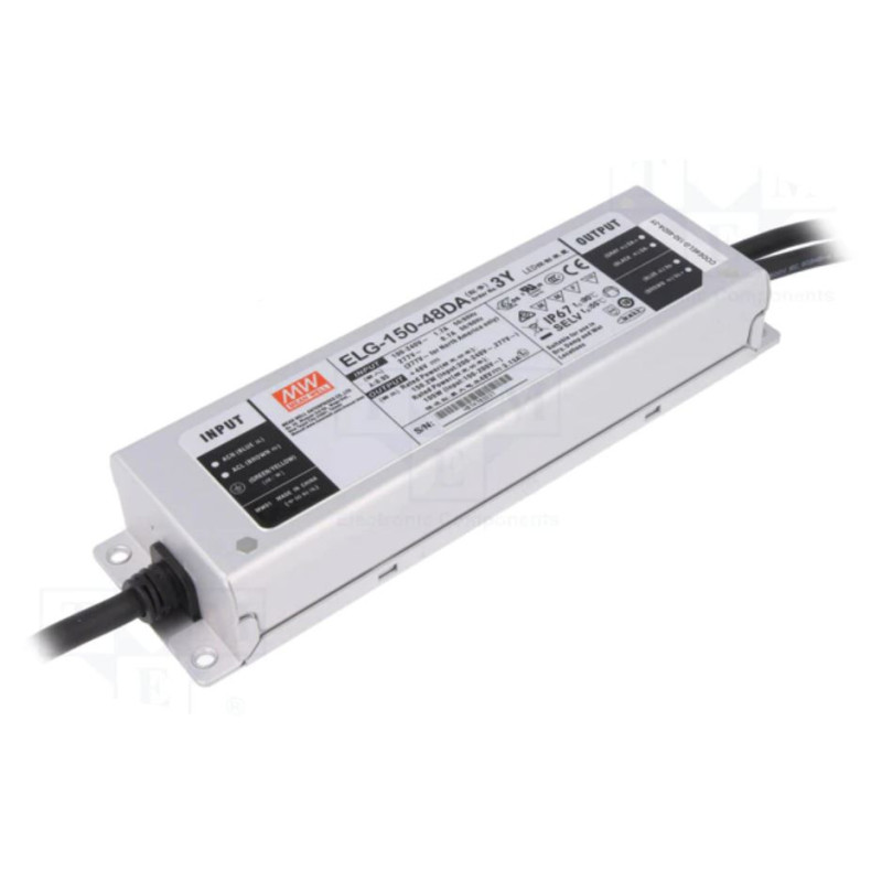 Maitinimo blokas SPS IP67 150W 48V / 3.13A CV+CC DALI + PE ELG-150-48DA-3Y