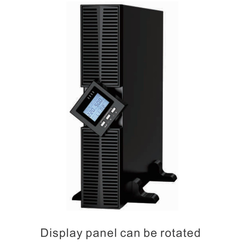 Internetinis UPS stovo modelis 10kVA (2U) be akumuliatorių, galimybė pridėti antrus akumuliatorių blokus 16x12 / 9Ah