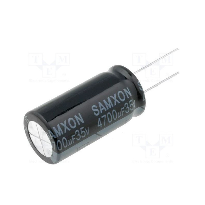 Kondensatorius: elektrolitinis, THT, 4700uF, 25VDC, Ø16x30mm, žingsnis: 7,5 mm