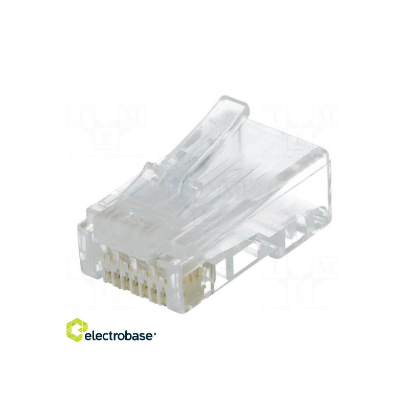 Kištukas, RJ45, PIN:8, CAT:6, Išdėstymas: 8p8c, kabeliui, IDC, užspaudžiamas