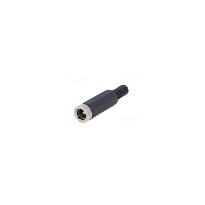 Kištukas, nuolatinės srovės maitinimo šaltinis, kištukas, 5,5 / 2,5 mm, 5,5 mm, 2,5 mm, kabeliui, tiesus