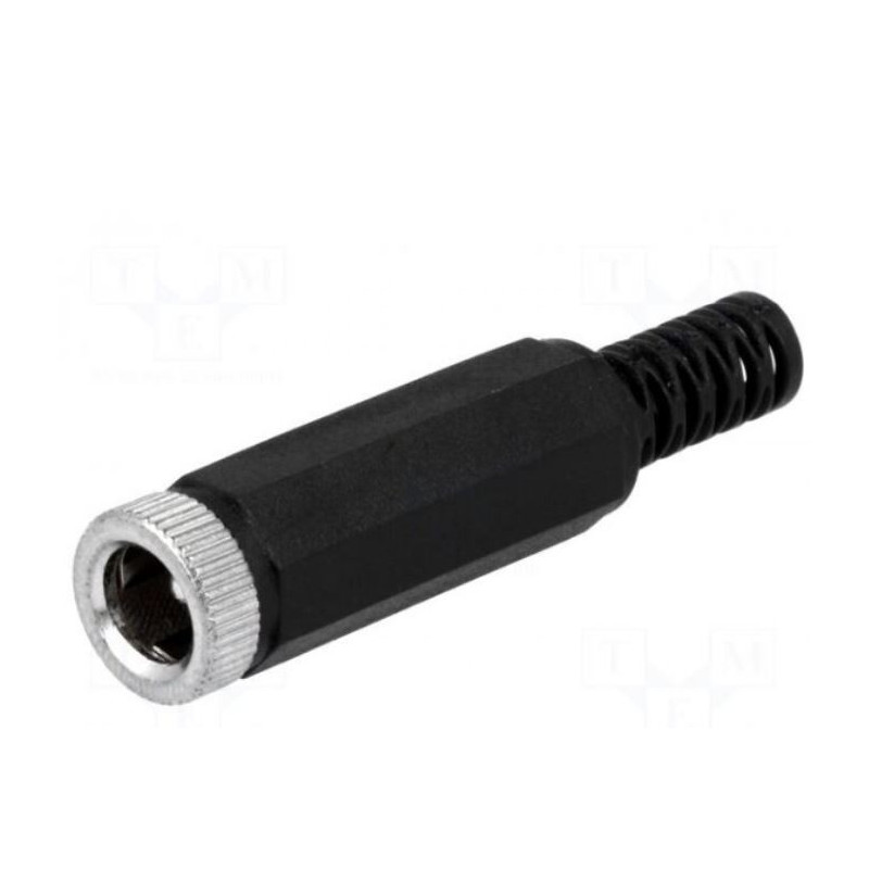 Kištukas, nuolatinės srovės maitinimo šaltinis, kištukas, 5,5 / 2,1 mm, 5,5 mm, 2,1 mm, kabeliui, tiesus