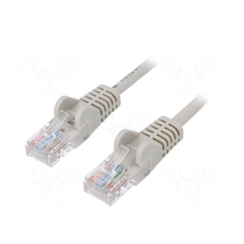 Patch cord, U/UTP, CAT6, CCA, PVC, gray, 15 m, 24AWG
