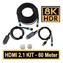 Professional Optical Bidirectional Cable Kit HDMI 2.1 AOC, 8K@60, 4K@120, length 80m