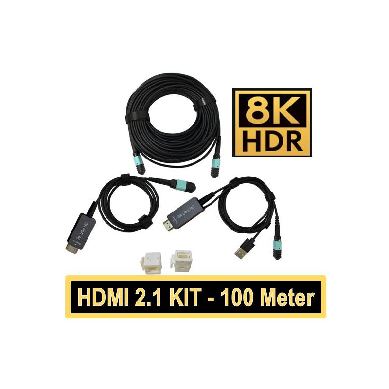 Professional Optical Bidirectional Cable Kit HDMI 2.1 AOC, 8K@60, 4K@120, length 150m