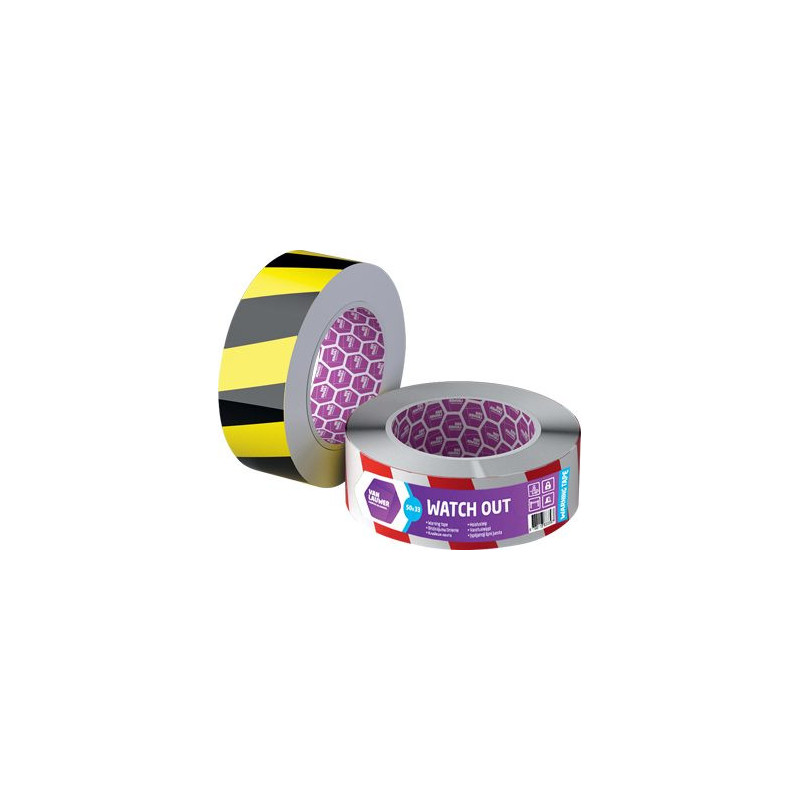 Marking boundary warning adhesive tape for the floor 50 mm x 33 meters, Red / White