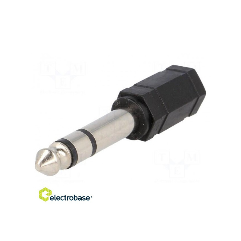 Adapteris Jack 3,5 mm lizdas, Jack 6,35 mm kištukas stereo