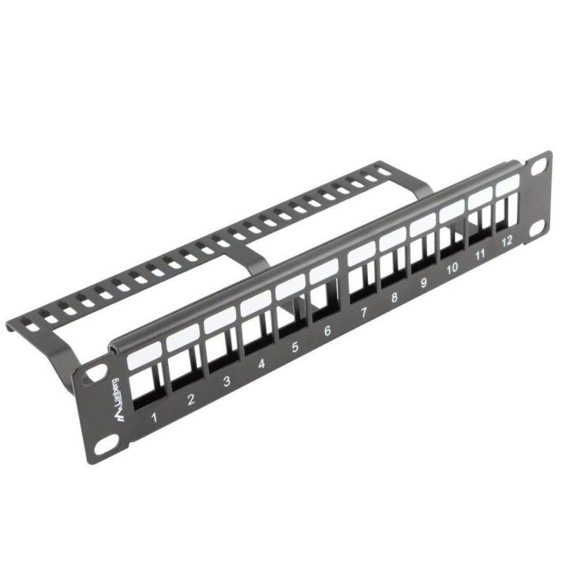 LANBERG 10" empty socket panel 12 ports 1U