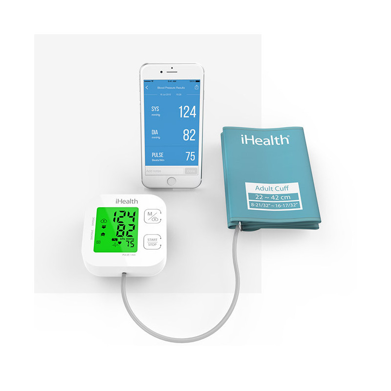 Kraujospūdžio matuoklis „iHealth TRACK“, „Bluetooth“, nemokama programėlė „iOS“ ir „Android“