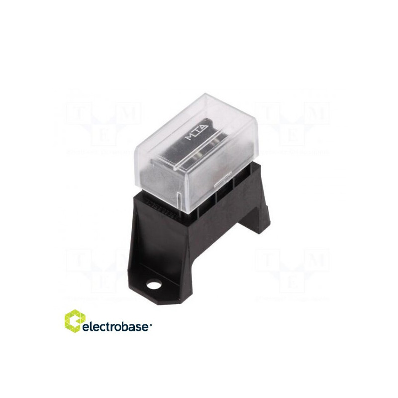 Fuse access: fuse boxes, 19 mm, 80A, screw, push-in, Housing: black, 32V