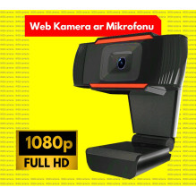 Internetinė kamera su mikrofonu, „Full HD 1080p“ (1920 x 1080), 2,0 megapikselių, USB, juoda