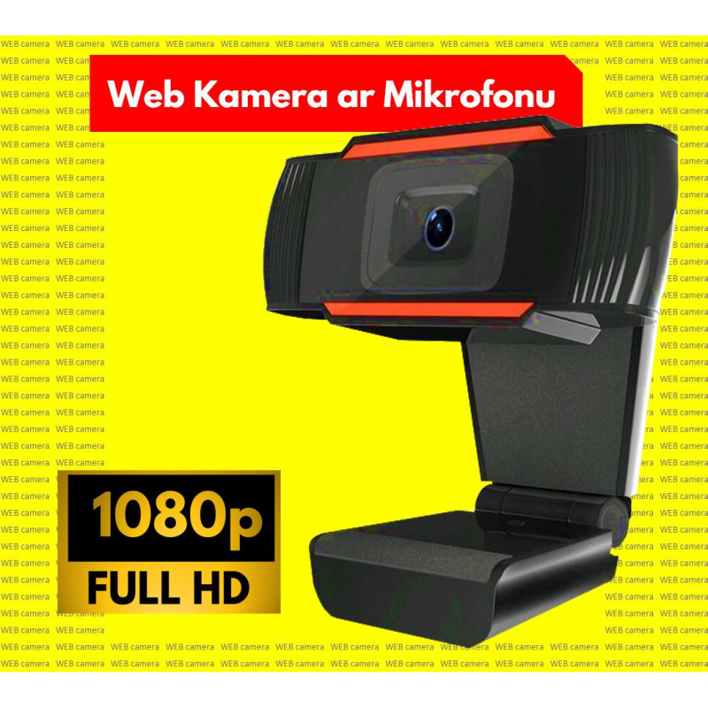 Internetinė kamera su mikrofonu, „Full HD 1080p“ (1920 x 1080), 2,0 megapikselių, USB, juoda