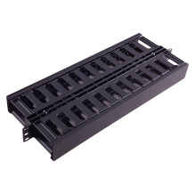 1U cable organizer for 19" switch cabinet, plastic, double-sided