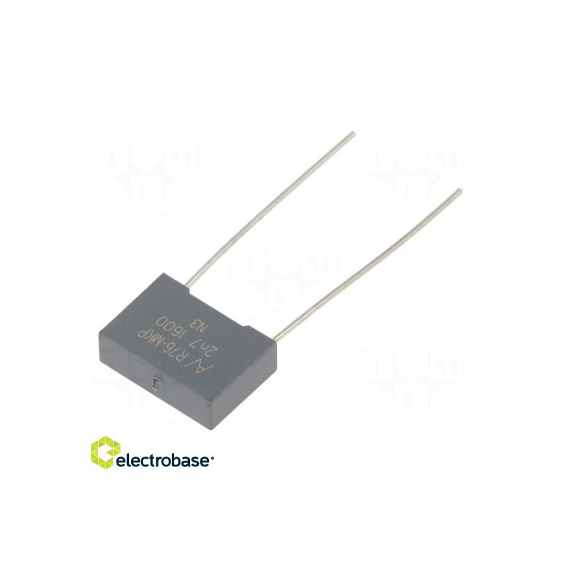 Kondensatorius: polipropilenas, 2700 pF, ESR: 235,8 m9, THT, ±5 %, -55 ÷ 110 °C