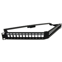 Angled Patch Panel CAT6 19\'\' 24 ports without keystones (Patch panel)