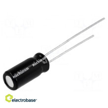 Kondensatorius: elektrolitinis, bipolinis, THT, 10uF, 50VDC, Ø6.3x11mm, ±20%
