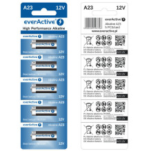 23A baterijos 12V „everActive“ šarminės MN21 / LR23A, pakuotėje po 5 vnt.