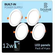 4 apvalių LED panelių rinkinys, 12W 4000K 168x29 su integruotu maitinimo šaltiniu