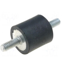 Vibracijos slopintuvas, M4, Ø: 10 mm, guminis, ilgis: 10 mm, sriegio ilgis: 10 mm