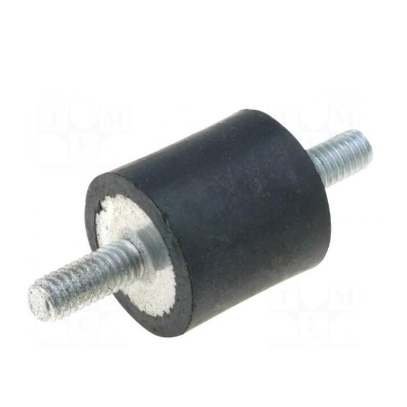 Vibration damper, M4, Ø: 10mm, rubber, L:10mm, Thread length: 10 mm
