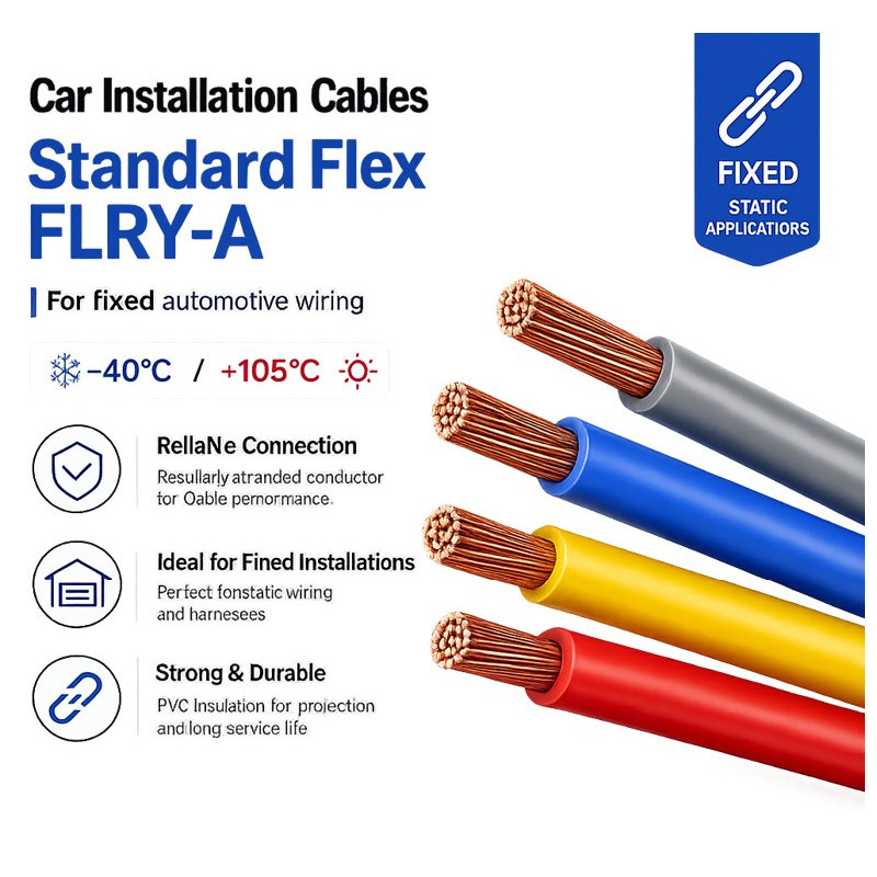 FLRY automobilio kabelis 2,50 mm² baltas, 100 m pakuotė