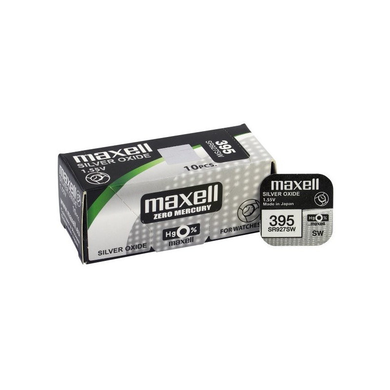 395 399 batteries 1.55V Maxell silver-oxide SR927SW, 399 per pack of 1 pc.
