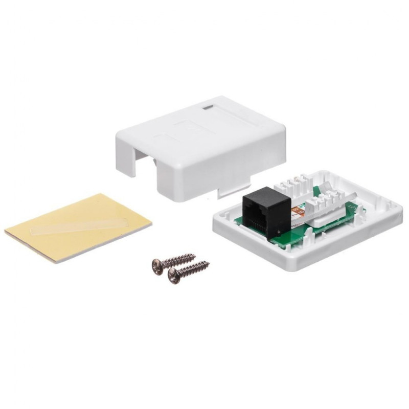 Surface-mounted computer socket CAT5E, single port RJ45