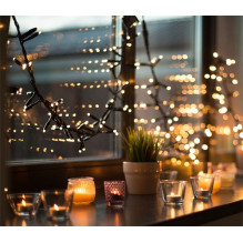 10 m LED girlianda: šiltai balta, NORDIC HOME: 80 LED, lauko ir vidaus patalpoms: IP44