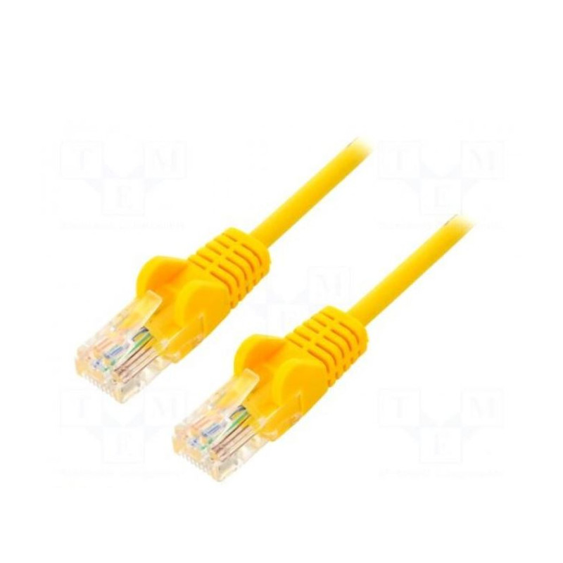 Komutacinis laidas, U/UTP, 6, balastas, CCA, PVC, geltonas, 0,25 m, 24AWG